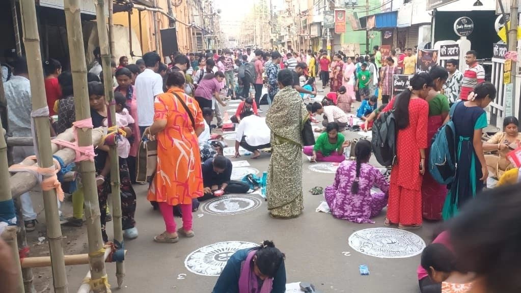 Largest Alpana arrangement on the occasion of Jagaddhatri application submitted to Guinness Book of World Records