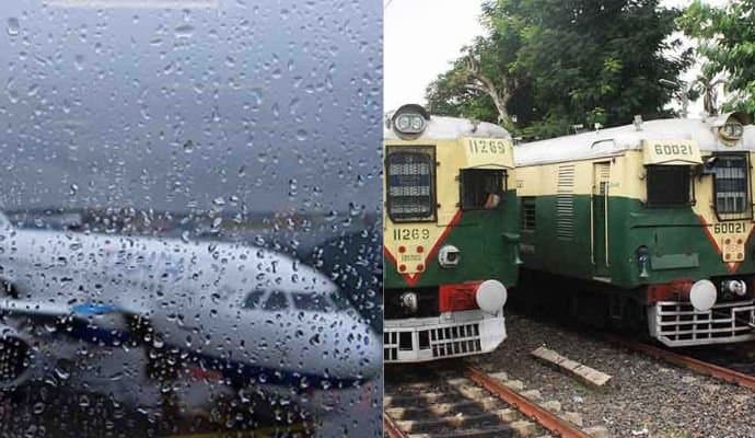 Kolkata flight operations train suspend due to cyclone remal 