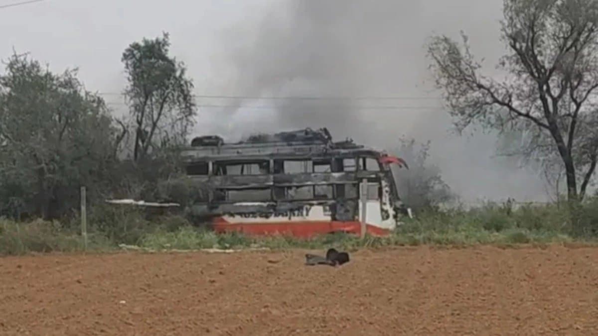 Bus catches fire in Rajasthan two died