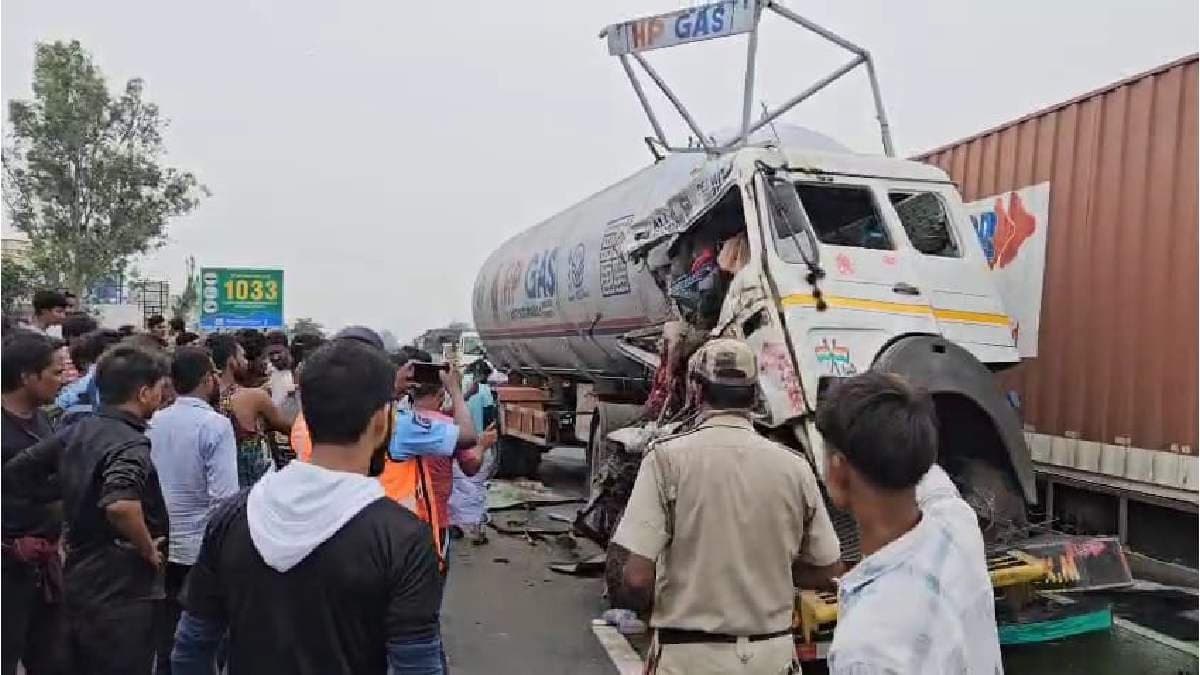 Gas tanker collided with Lorry on National Highway