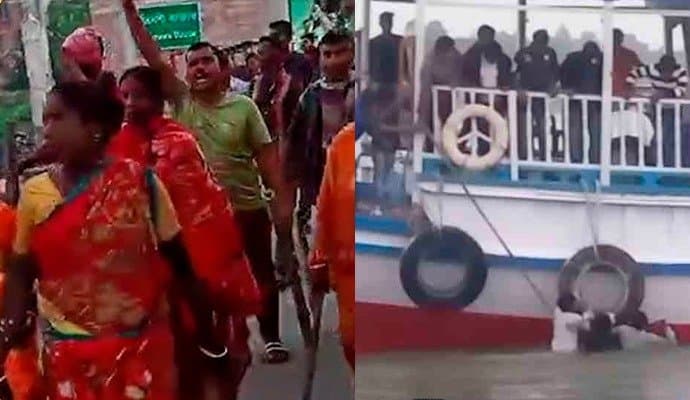 villagers of sandeshkhali rally spark tension