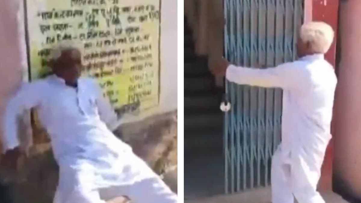 Video of a drunk headmaster struggling to get inside the school in Madhya Pradesh has gone viral gnr