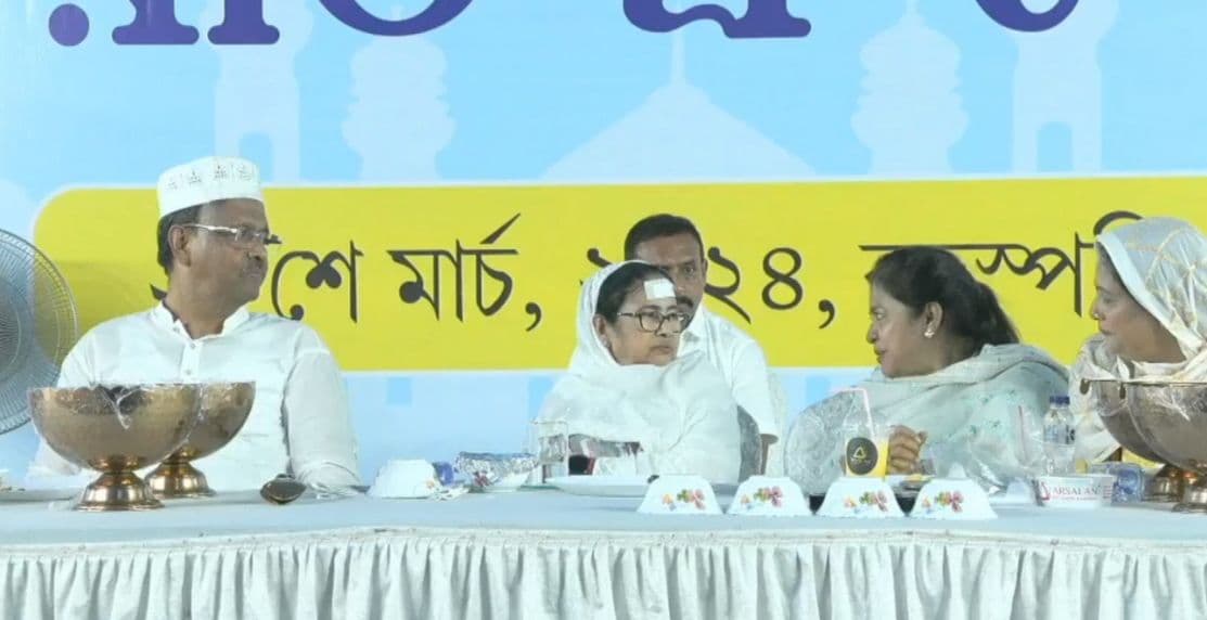 The chief minister joined the iftar party with an injury on his forehead