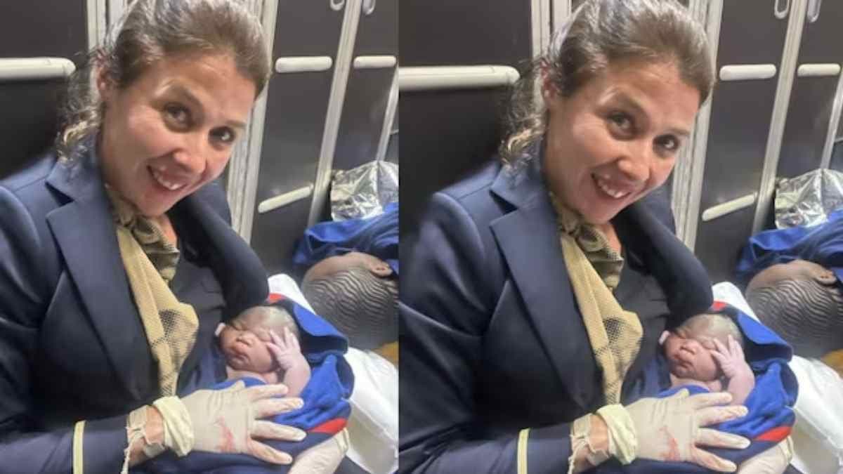 women gave birth mid air with the  help of Cabin crew and other Passengers