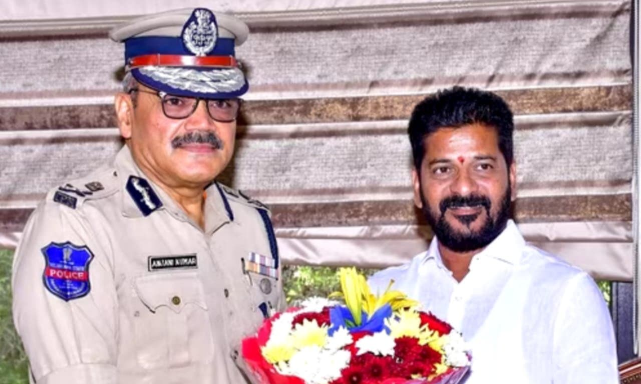 Telangana Top Cop Meets Revanth Reddy During Counting, Suspended