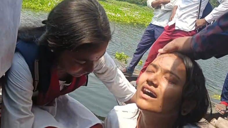 Two students fell in water while crossing river by boat