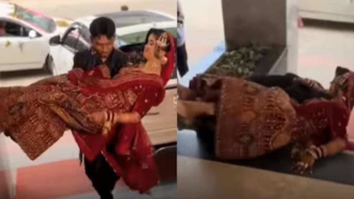 Viral video of man lifting wife while entering to marriage venue