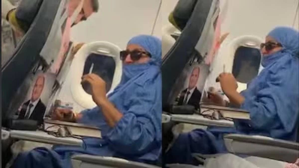 Woman Smokes On Istanbul-Cyprus Flight
