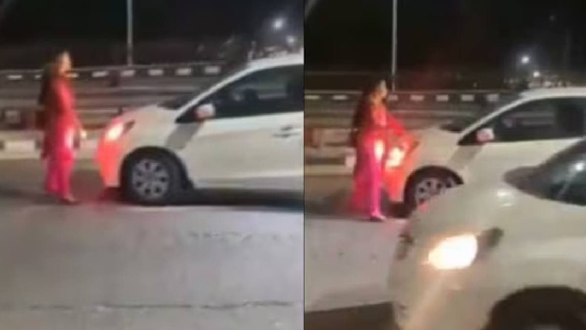 Drunk Woman Spotted On Haridwar Highway
