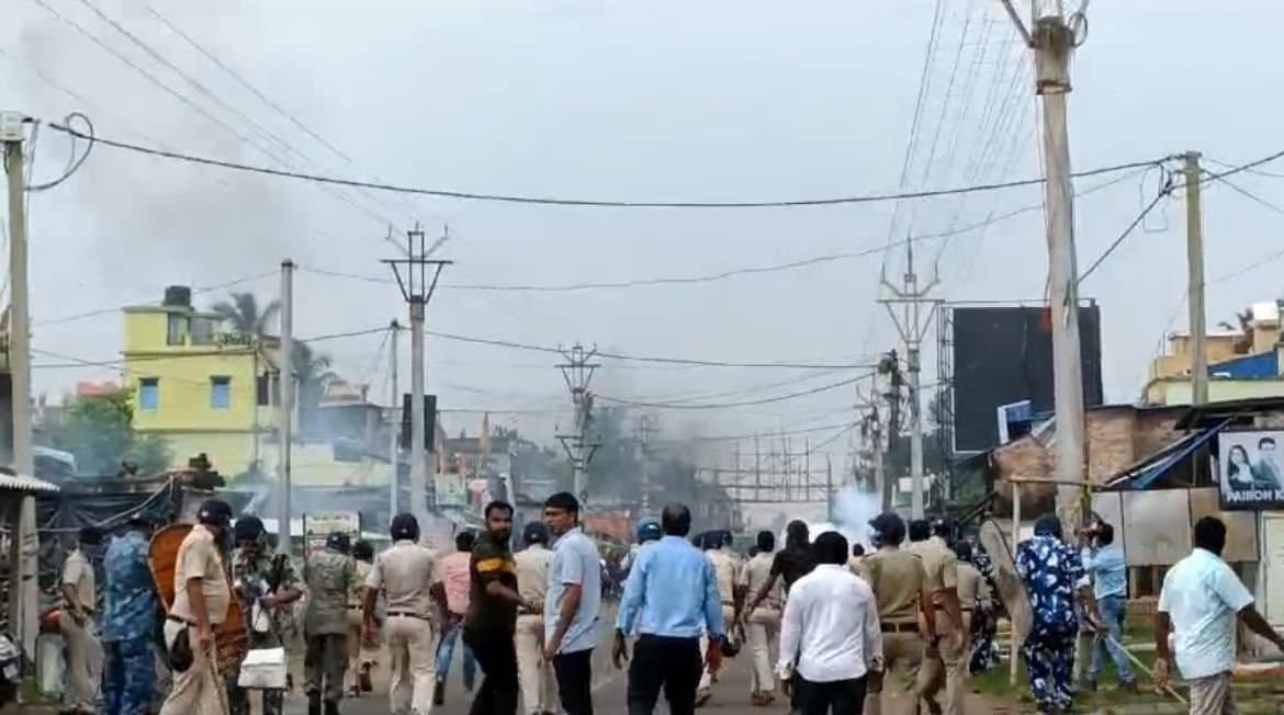 Road Accident Locals of Egra blocked road after a child died following a car accident.
