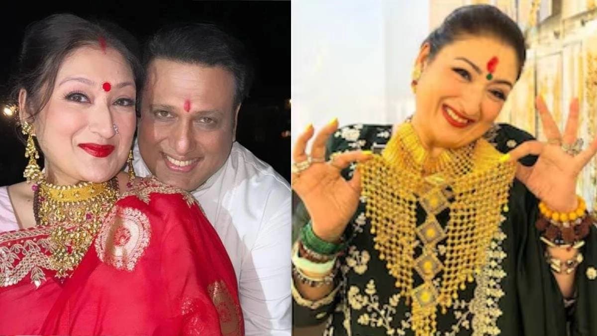 Govindas Wife Sunita Ahuja Flaunts Massive Gold Necklace