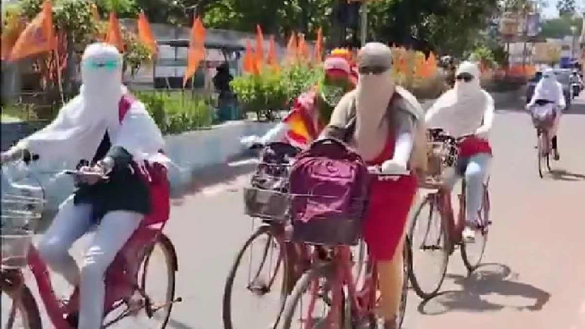 People of Bankura using veil to combat heat