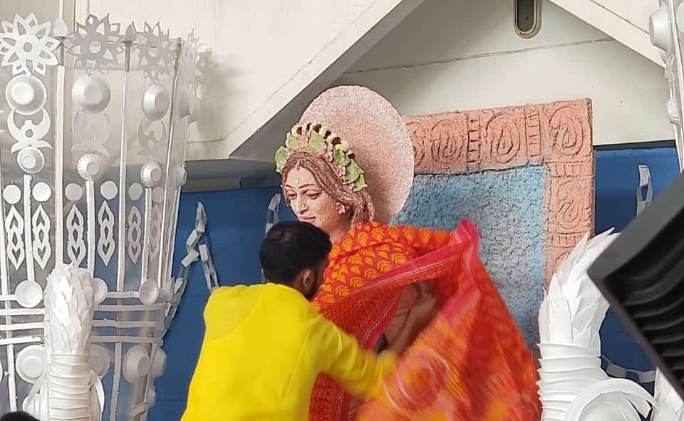 Chaos at Saraswati pujo at Tripura govt art school