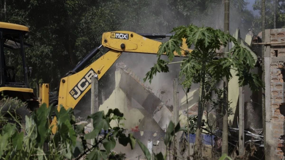 In a protest against the eviction of minorities in Goalpara