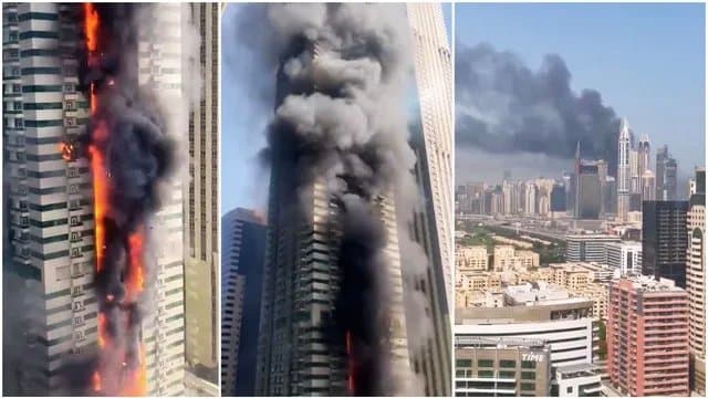 Massive fire at 67 storey Dubai Building