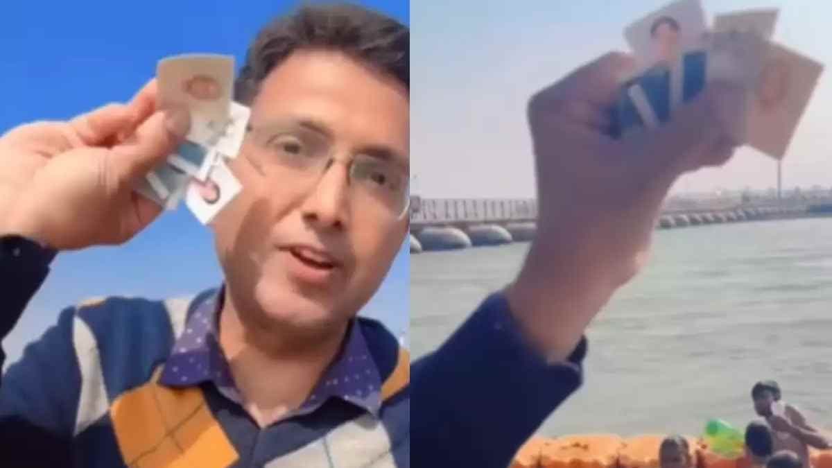 Man Offers Digital Snan at mahakumbha viral video