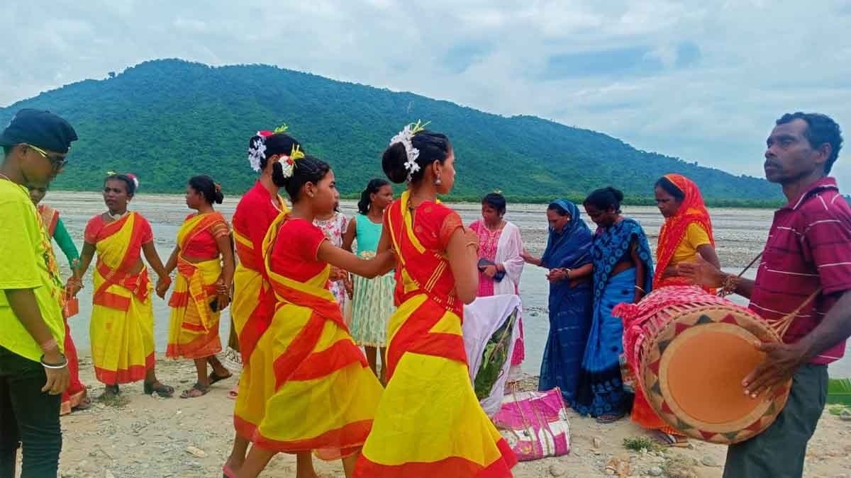 Karam Puja visarjan at several Riversides in North bengal gnr