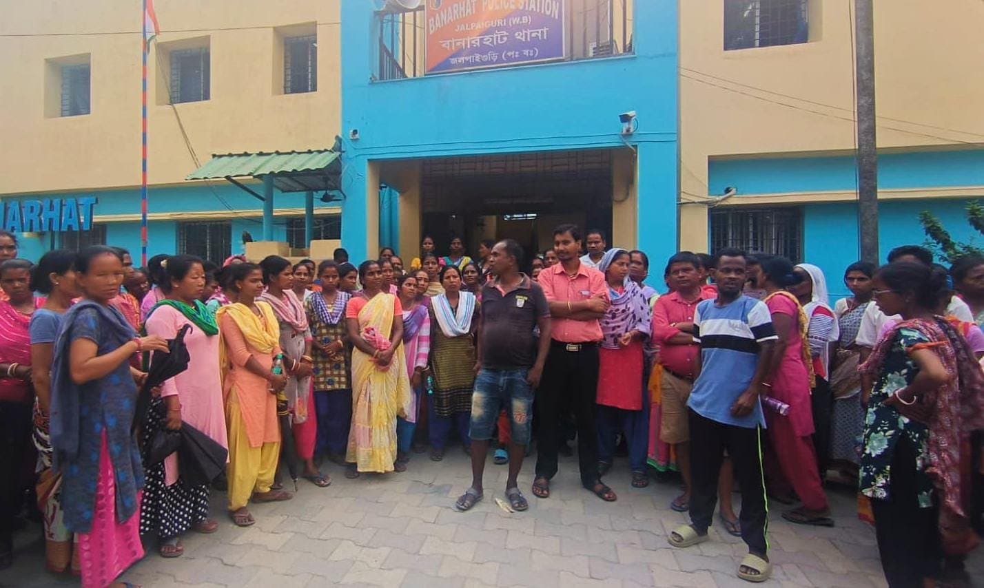 Tea garden workers protest