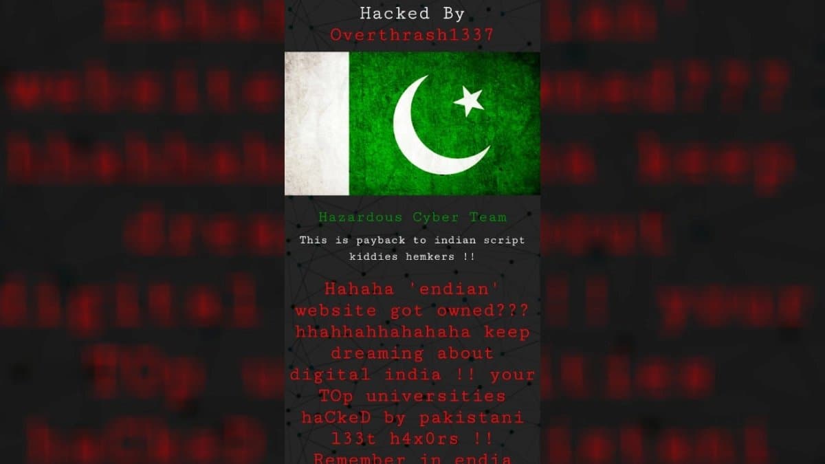 Pakistan based organisation hacked Indian website
