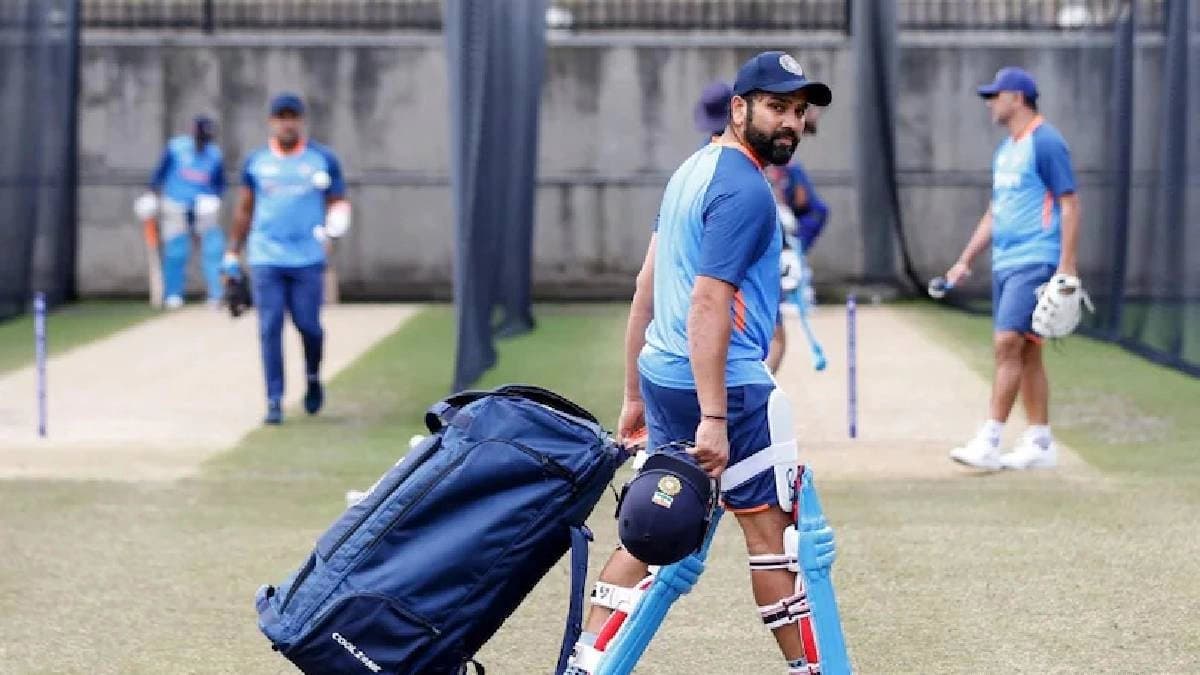 Rohit sharma practices for 45 minutes under gautam gambhir watchful eye