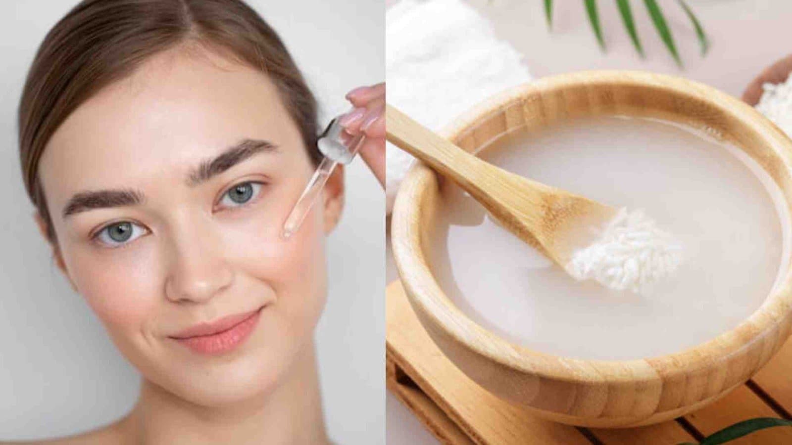 rice soaked water are used as a home made natural tona and gives you glowing skin details inside LIF
