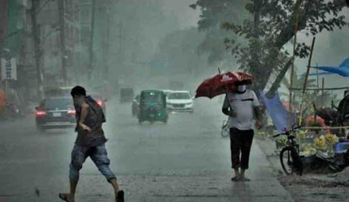 Scattered rainfall in west Bengal