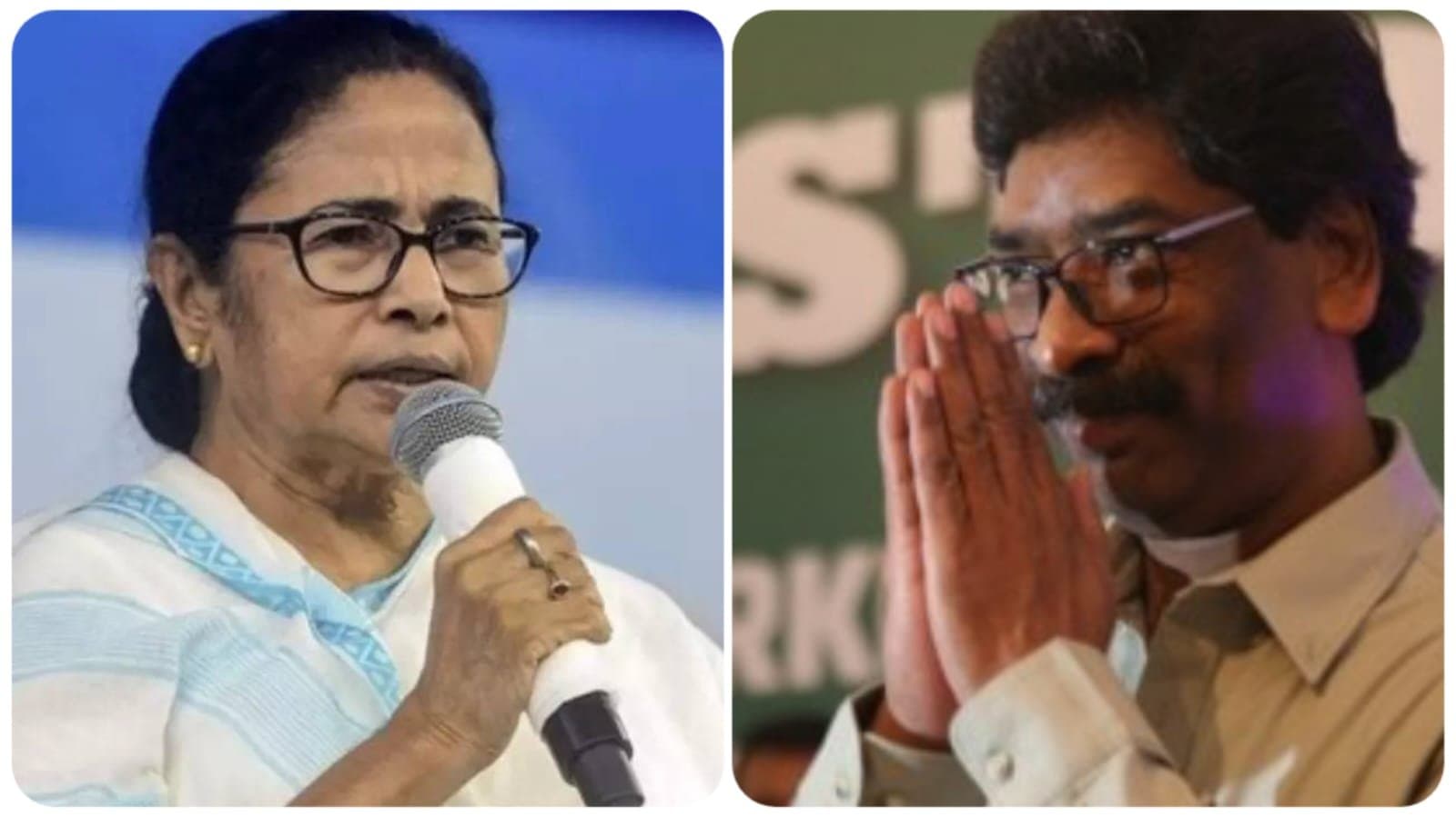 Chief Minister Mamata Banerjee protest the arrest of Hemant Soren