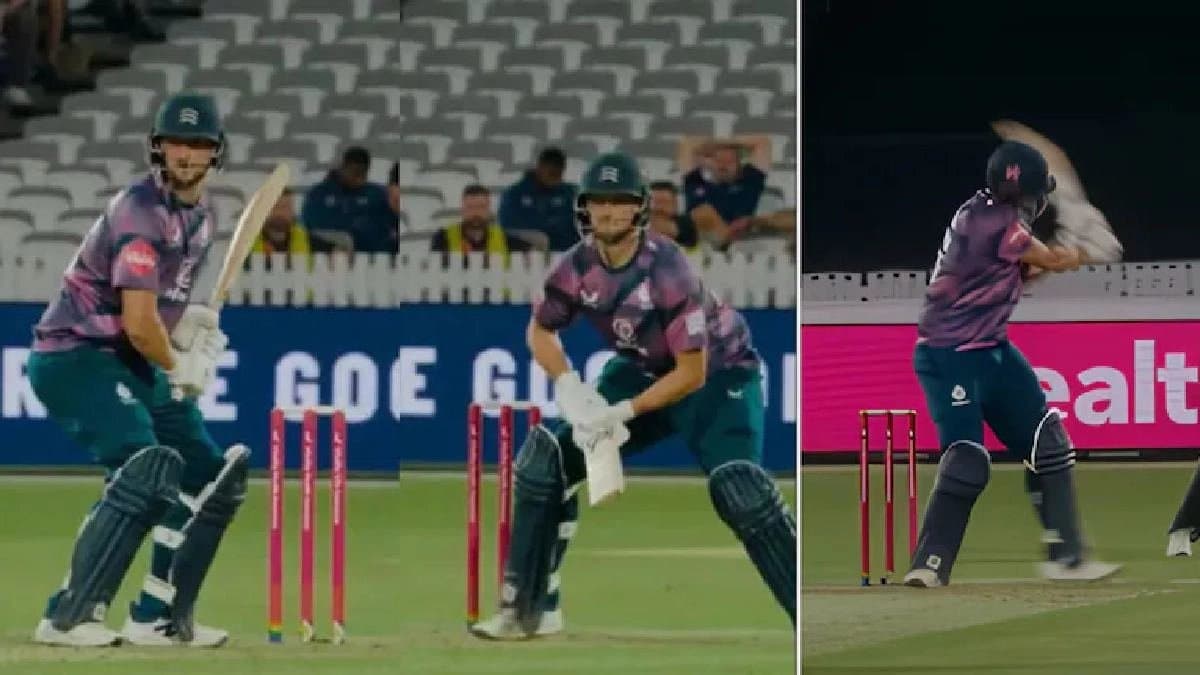 Middlesex batter Luke Hollman gets social media raving with Lagaan shot
