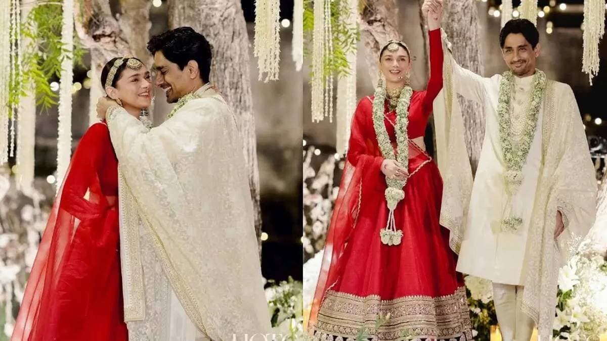 Actress Aditi rao hydari and siddharth get married for second time at rajasthan s alila fort wedding pics inside ent