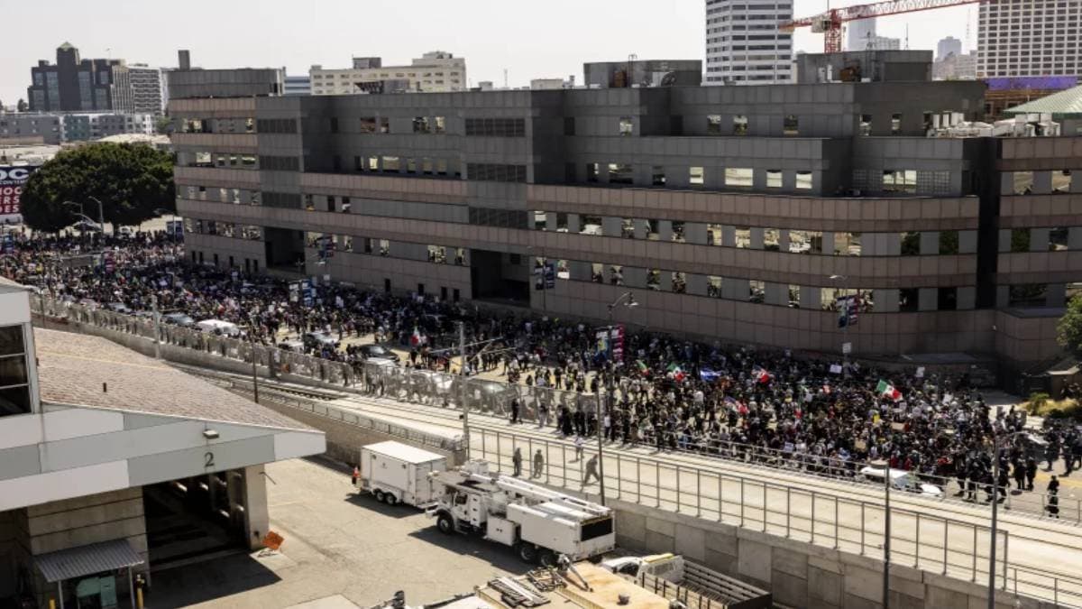 Third day of protests surrounding the ICE operation in Los Angeles