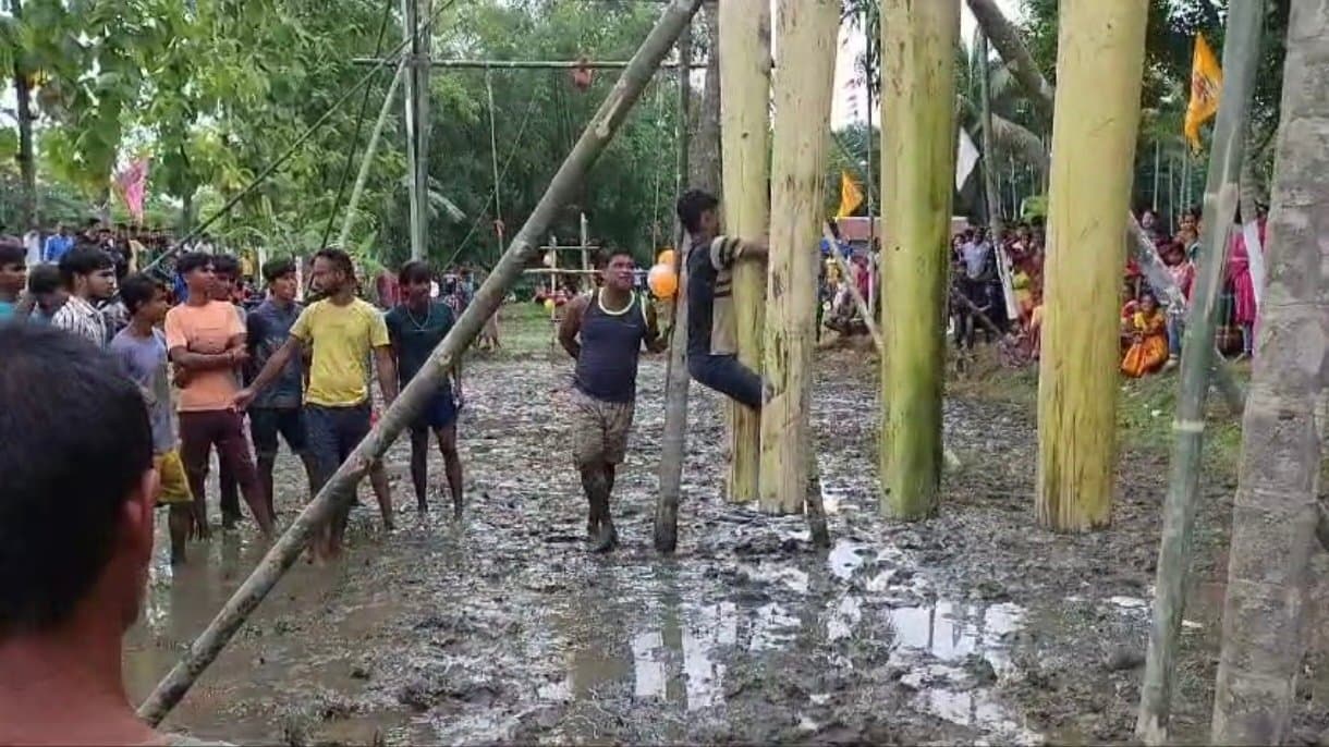Local people enjoying Kada khela in Dhupguri gnr