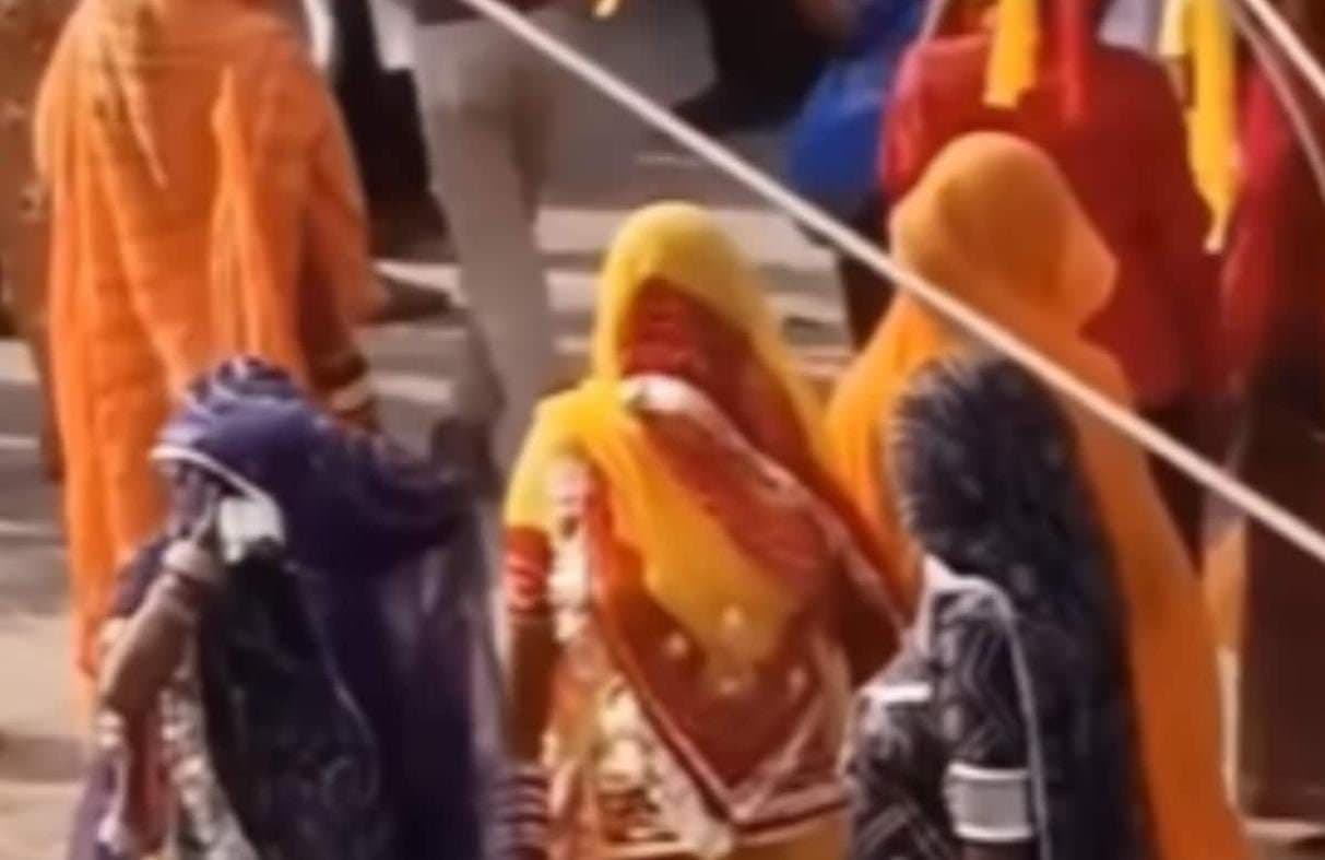 Rajasthan Women Pause Baraat Dance To Sip Beer Without Lifting Ghunghats
