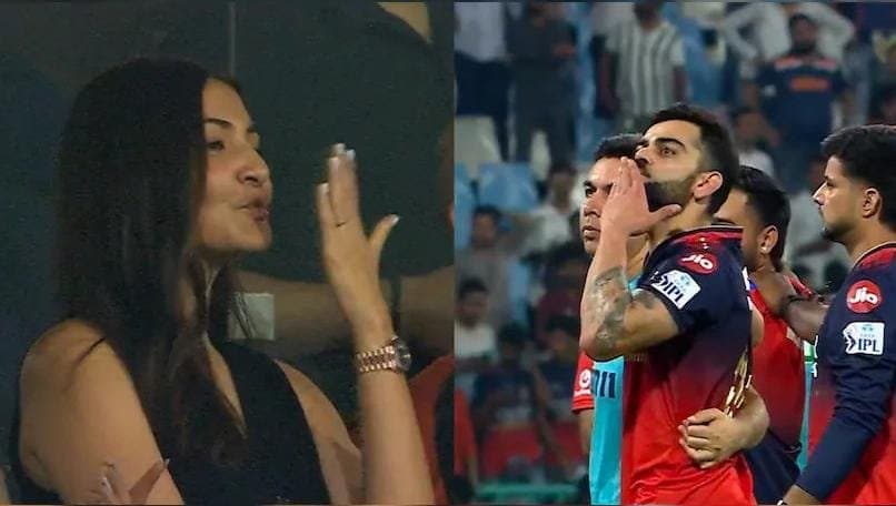 Virat Kohli and Anushka Sharma share romantic moment after RCB record win 