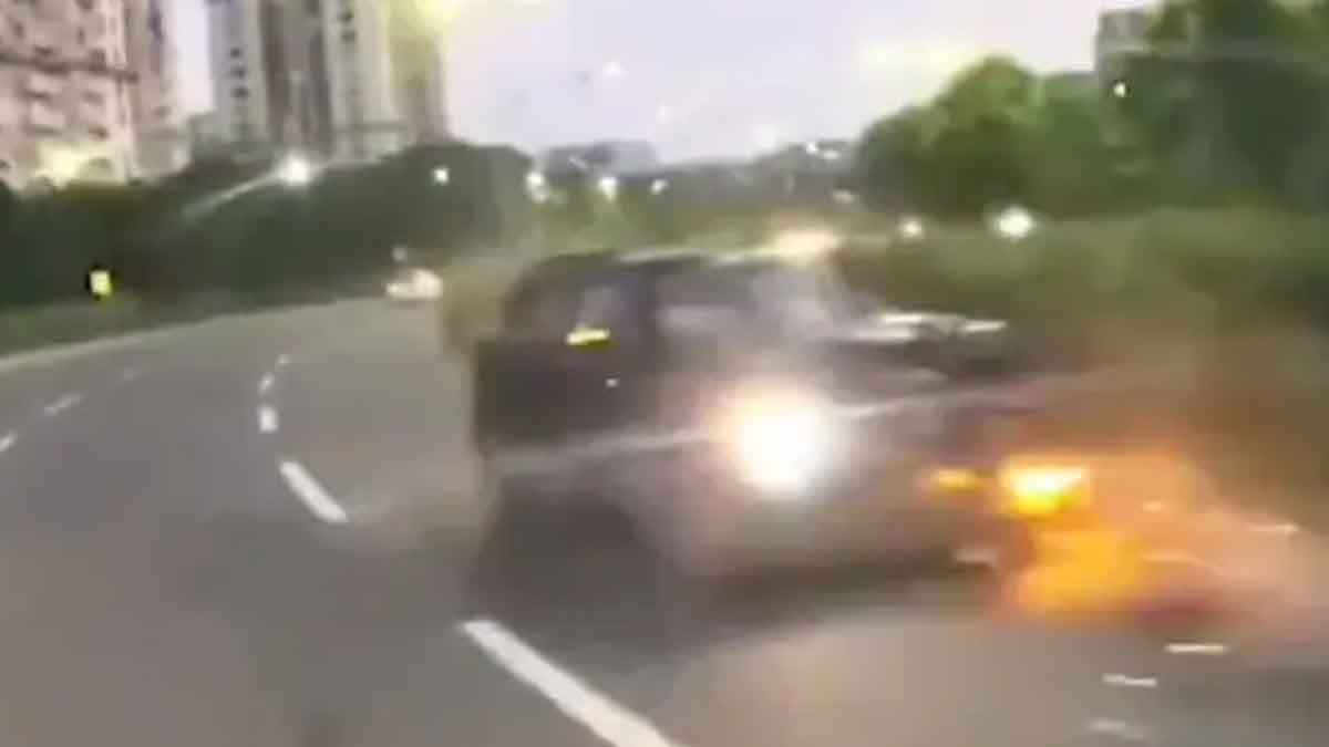 On Camera, Car Driving On Wrong Side Hits Biker In Gurugram, He Dies gnr
