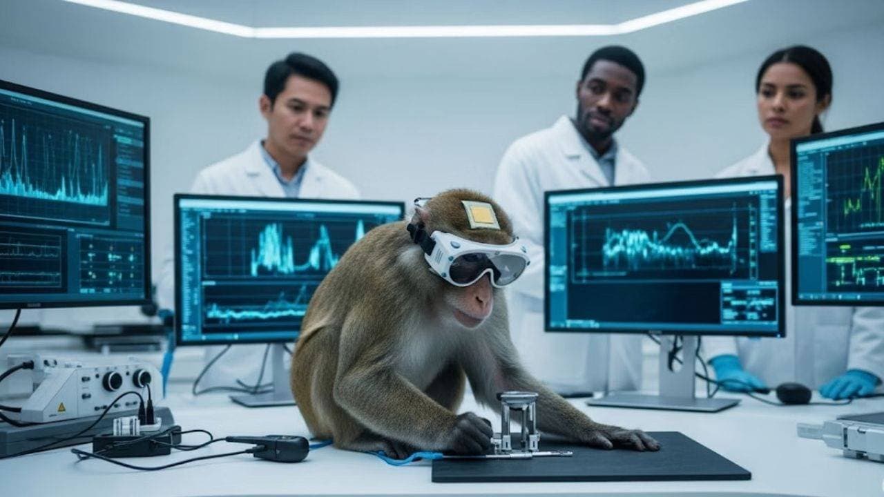 AI Chip implanted in monkey s brain allows it to talk through a speaker