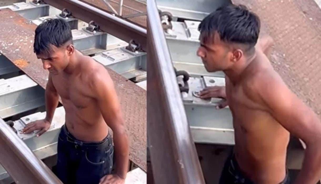 Bihar Man Performs Dangerous Stunt Over Railway Bridge 