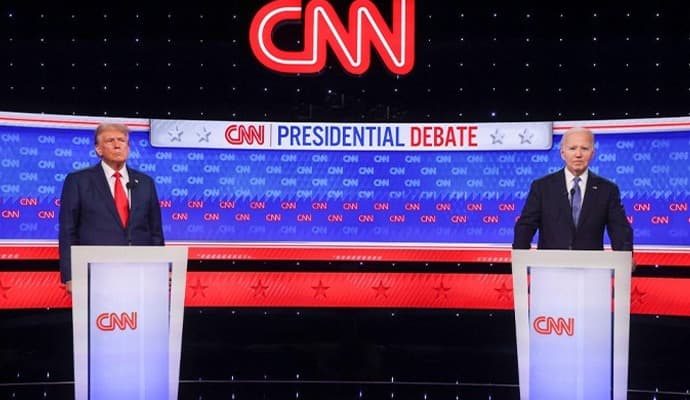 donald trump and joe biden participate in a debate