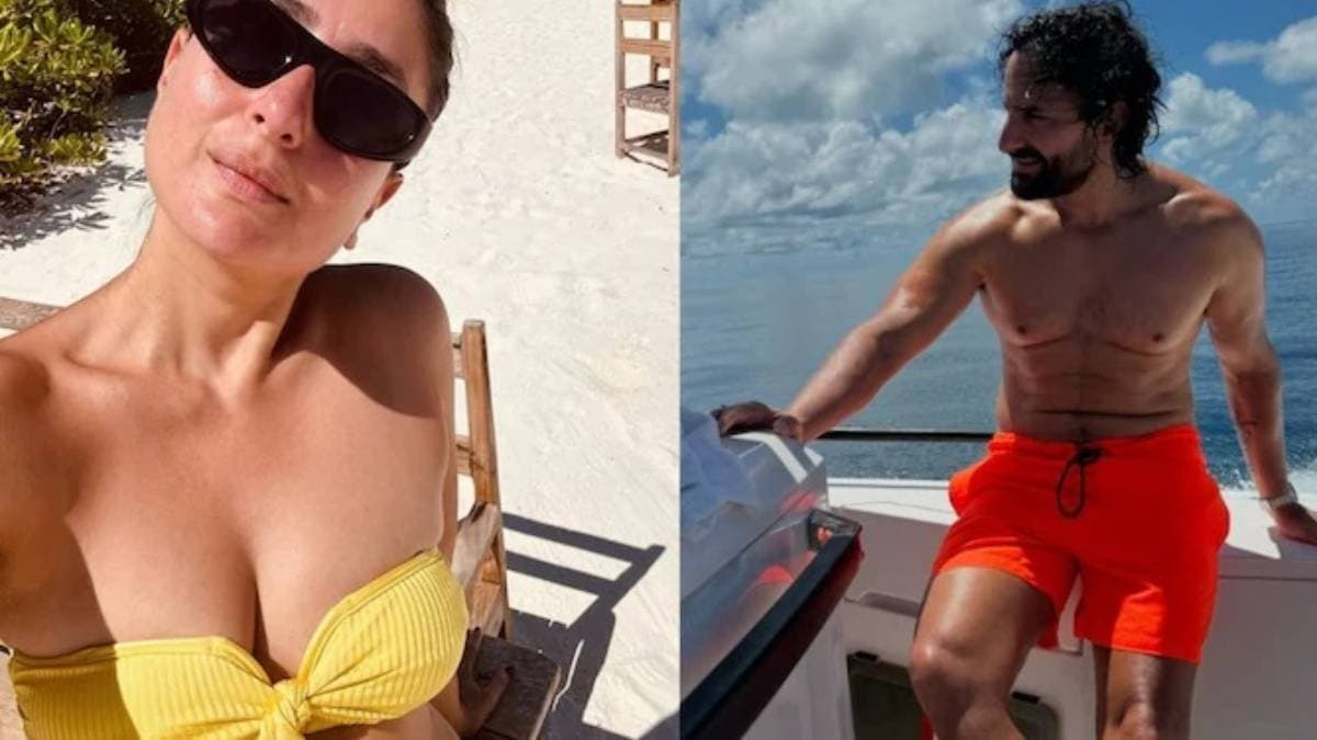 Actress Kareena Kapoor s sun kissed weekend with bright bikinis and Saif Ali Khan ent