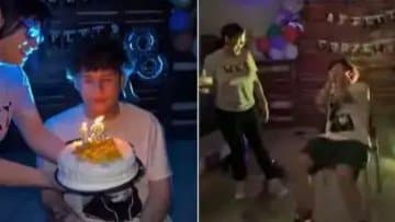 Mothers Surprise Gift on Sons 18 Birthday Makes Him Embarassed