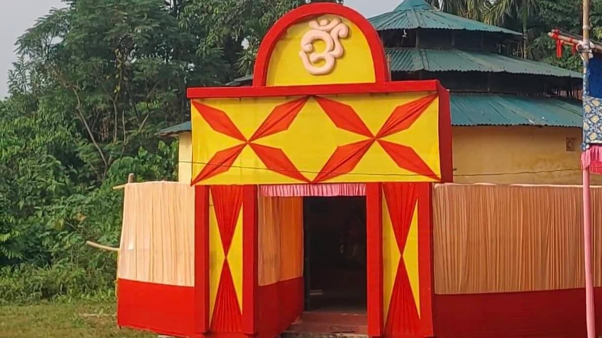 Amidst dense forest in dooars at banarhat block Durga Puja is celebrated gnr