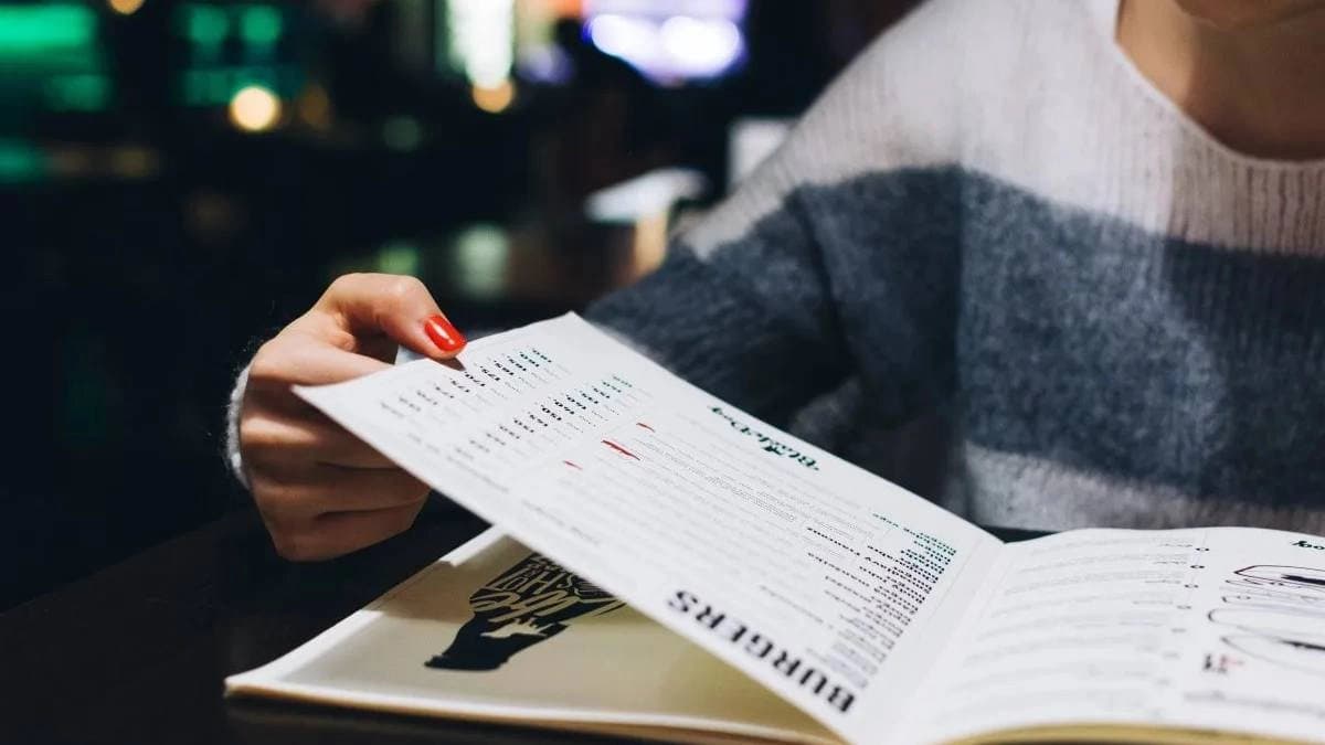 What does reading the menu for long time speak about your character