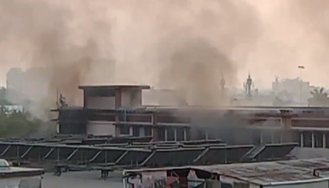 A terrible fire broke out at Central Dairy in Belgachia