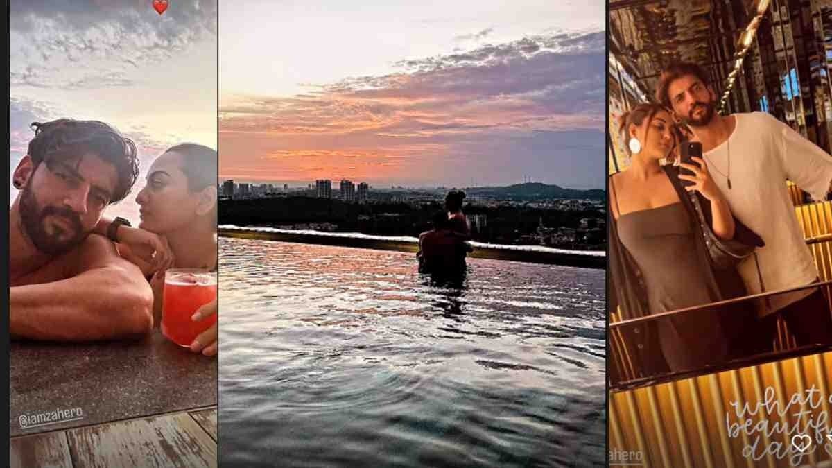 Sonakshi Sinha, Zaheer Iqbal enjoy beautiful sunset in their honeymoon
