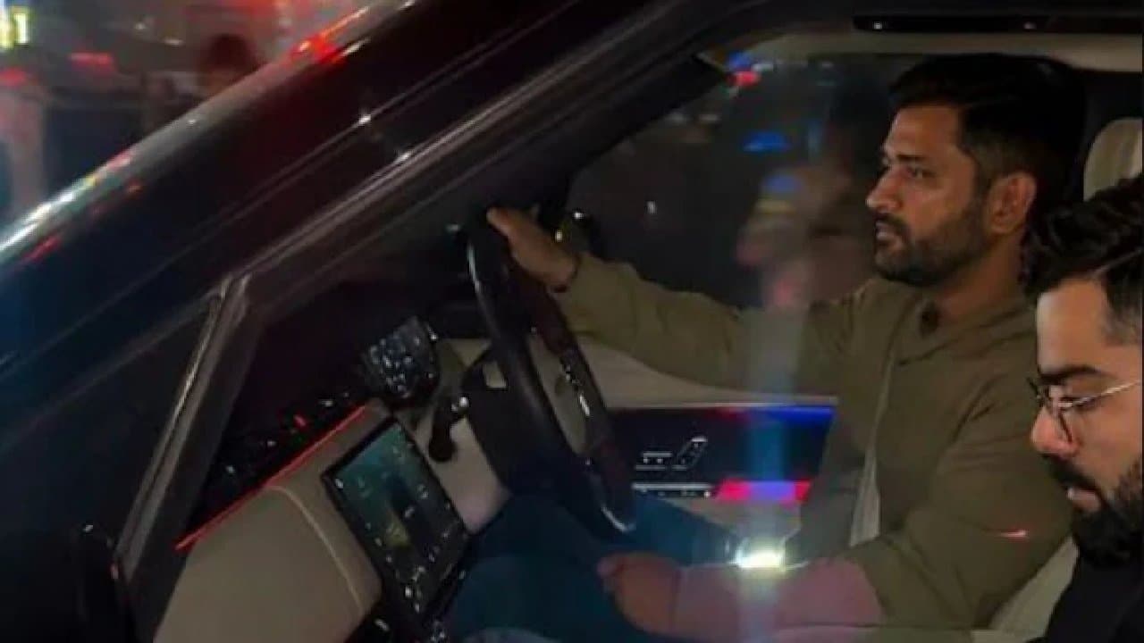 MS Dhoni drives Virat Kohli in his car after their meet-up in Ranchi