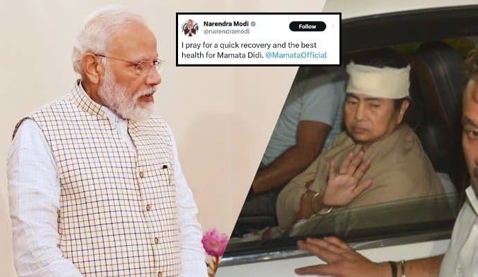 Narendra Modi tweets for Mamata Banerjee's quick recovery