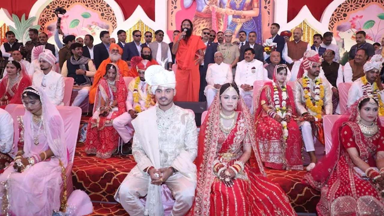 Madhya Pradesh Chief Minister Mohan Yadavs younger son is getting married in a mass wedding ceremony