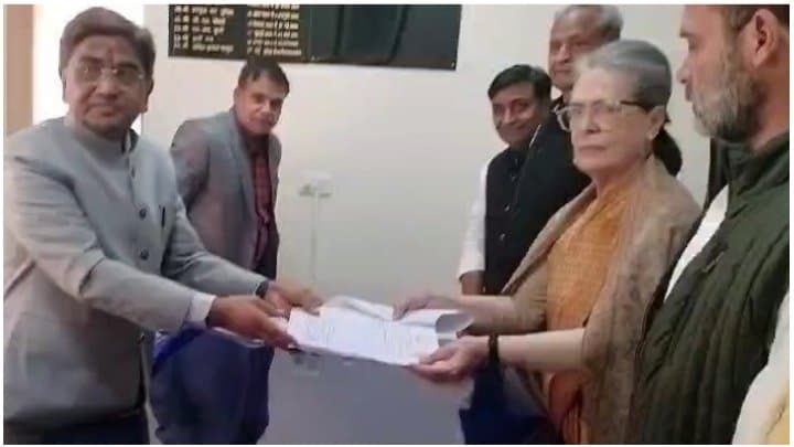 Sonia Gandhi Files Her Nomination For Rajya Sabha From Rajasthan