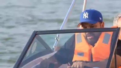 Rohit Sharma at the wheel - captains boat in Jamnagar