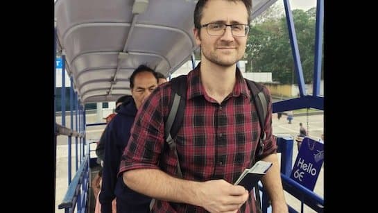 Canadian national Brandon Joel Dewalt, who was deported from India_gnr