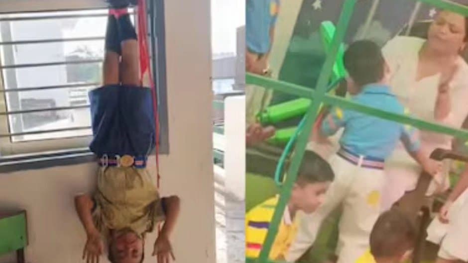 Seven year old beaten hung upside down from window principle justifies actions 